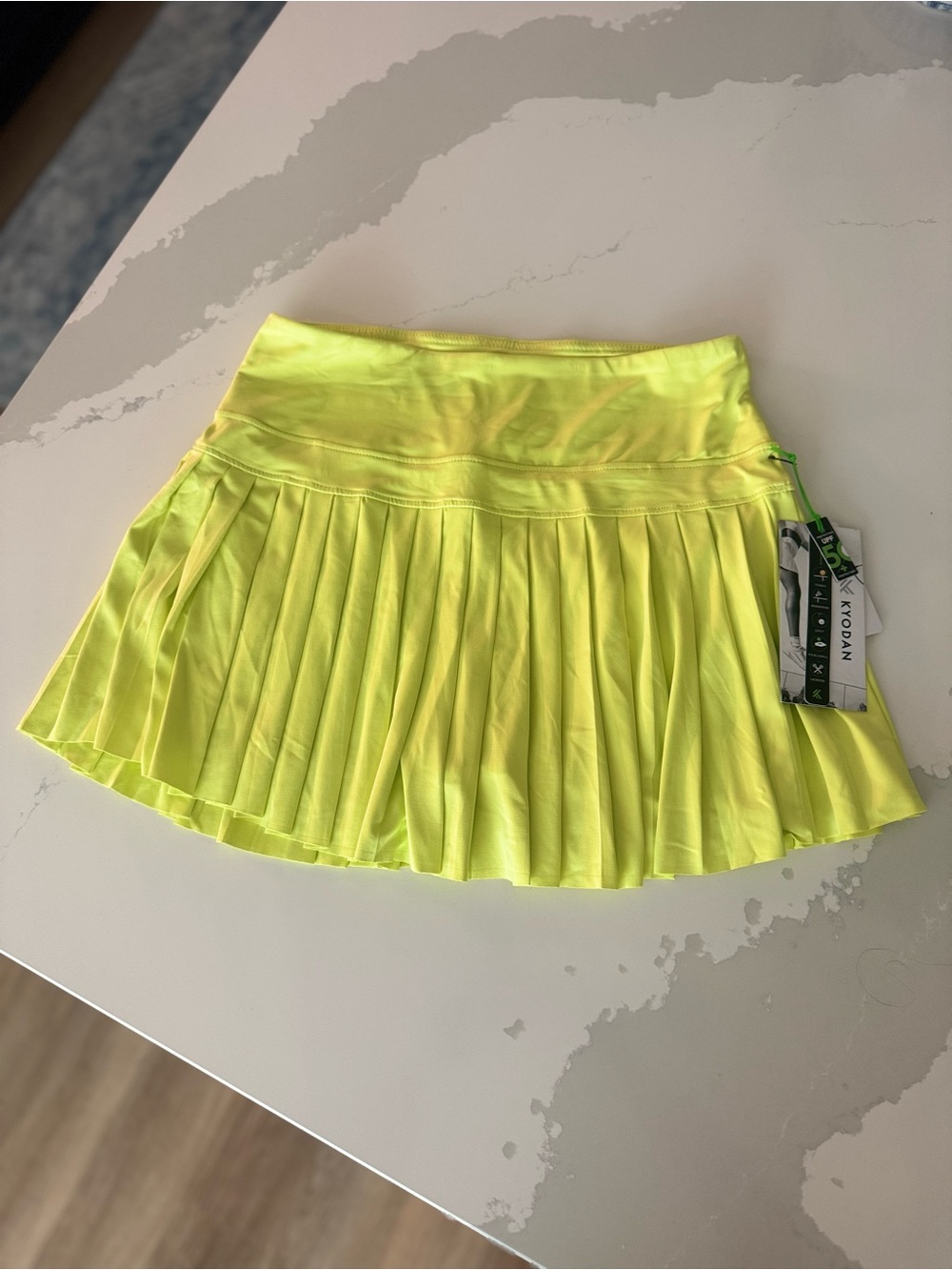 Kyodan Neon Yellow Pleated Skort